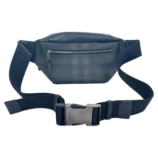 Burberry Sonny Check Waist Bag in Black Leather - Image 2