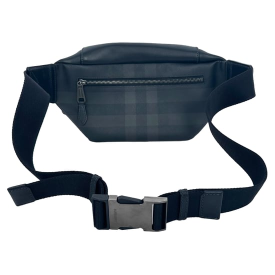 Burberry Sonny Check Waist Bag in Black Leather - Image 6