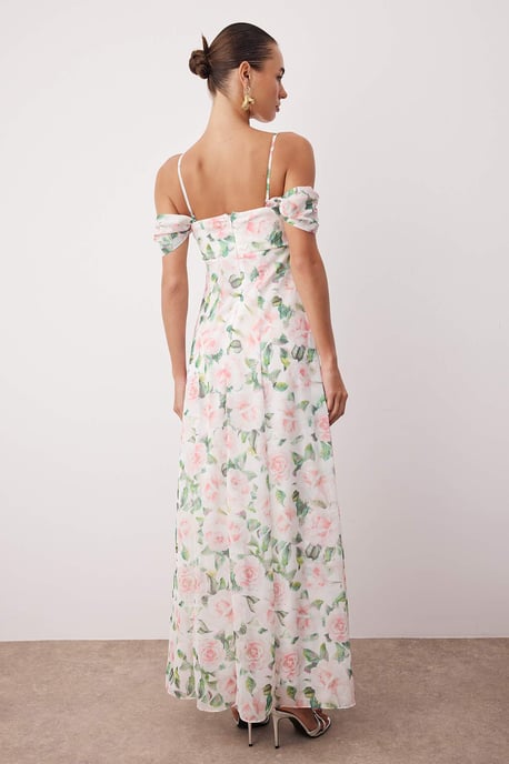 Women's Geblümt Maxi Short Graduation/Prom Shift Evening & Prom Dress - Image 3