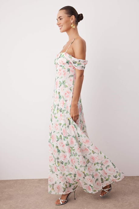 Women's Geblümt Maxi Short Graduation/Prom Shift Evening & Prom Dress - Image 6