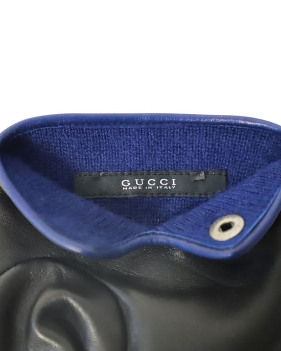 Gucci Gloves with Knitted Cashmere Lining in Black Leather - Image 4