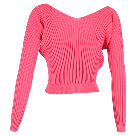 Jacquemus La Maille Pralu Cropped Cardigan in Pink Viscose - Image 3