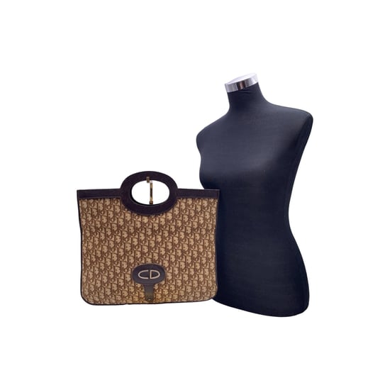 Dior Vintage Tygkuvertväska Trotter - Image 2