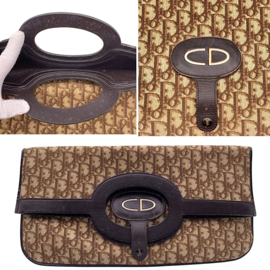 Dior Vintage Tygkuvertväska Trotter - Image 4