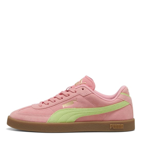 Women's Puma Round Toe Low Top Flat Heel Sneakers in Pink/Yellow - Image 2