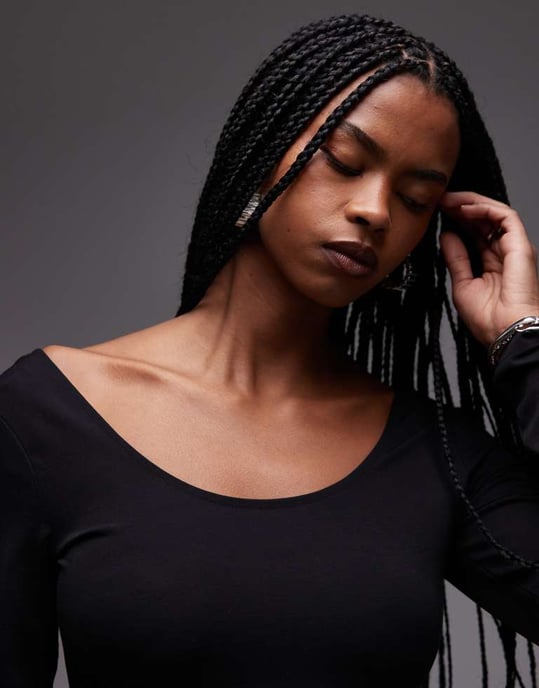 & Other Stories mini dress with puffball hem in black mixed jersey and woven fabric - Image 3