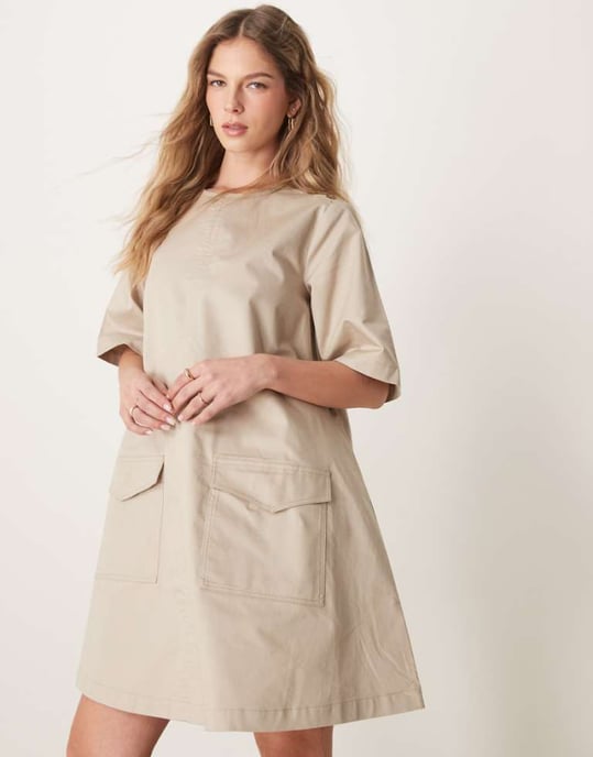 Barbour Luna minidress in beige - Image 1