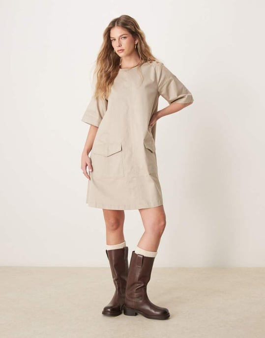 Barbour Luna minidress in beige - Image 2