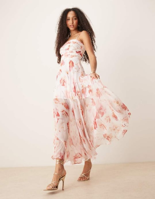 Forever New corset maxi dress in mixed floral - Image 1