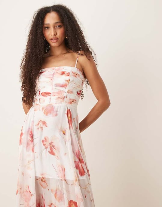 Forever New corset maxi dress in mixed floral - Image 3