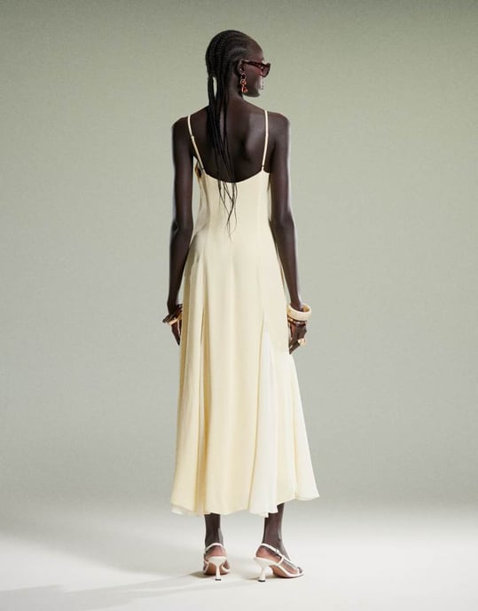 Forever New spliced maxi dress in lemon - Image 2
