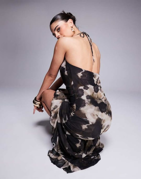 South Beach mesh maxi beach dress in multi - Image 3