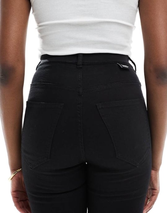 Dr Denim Tall Solitaire hög midja super skinny jeans i ren svart tvätt - Image 4