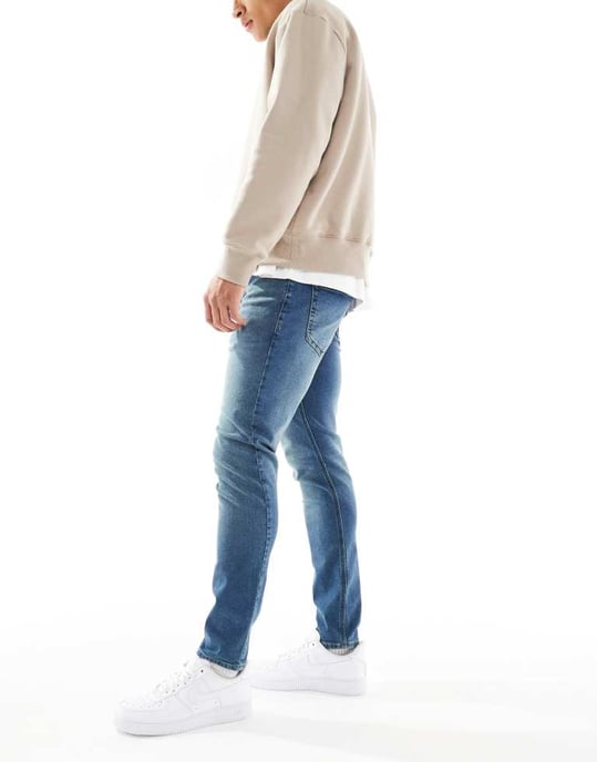 French Connection smal passform jeans i mid blue - Image 3