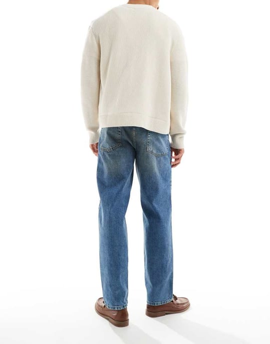 ASOS DESIGN rak passform jeans i ljus tvättblå - Image 2