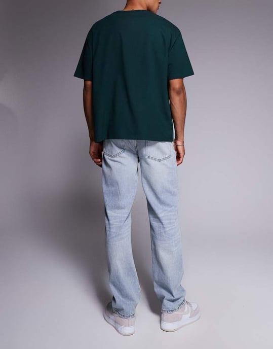 ASOS DESIGN raka jeans i ljus tvätt med toning - Image 2