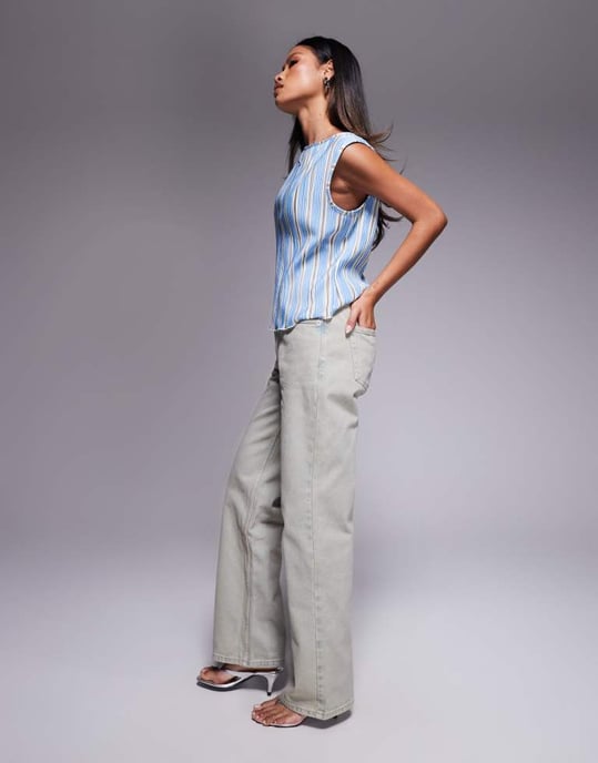 ASOS DESIGN bekväm stretch rak benjeans i vintage tvätt - LBLUE - Image 2