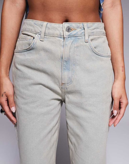 ASOS DESIGN bekväm stretch rak benjeans i vintage tvätt - LBLUE - Image 3