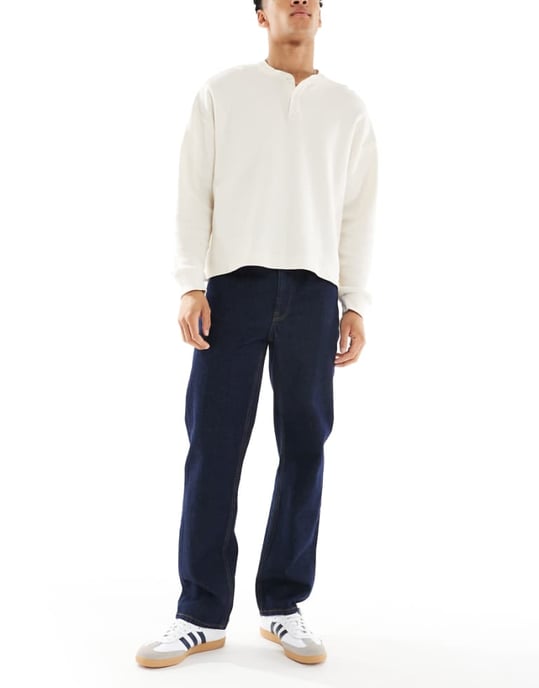 ASOS DESIGN raka jeans i indigoblått - Image 1
