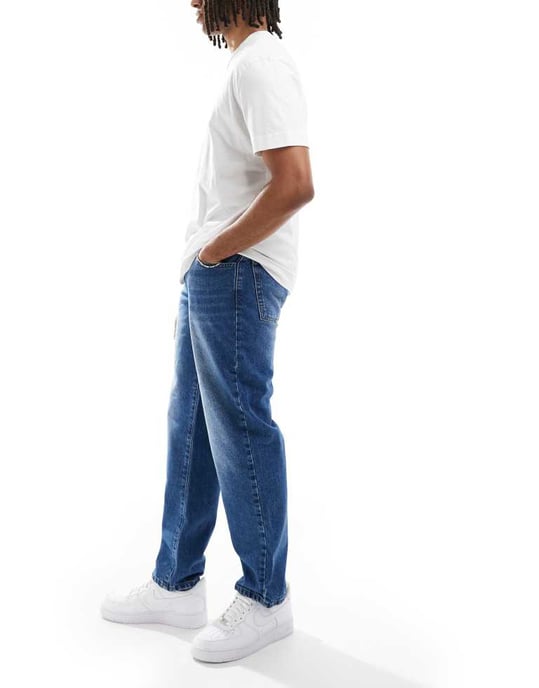 ASOS DESIGN raka jeans i medelblå tvätt - Image 2