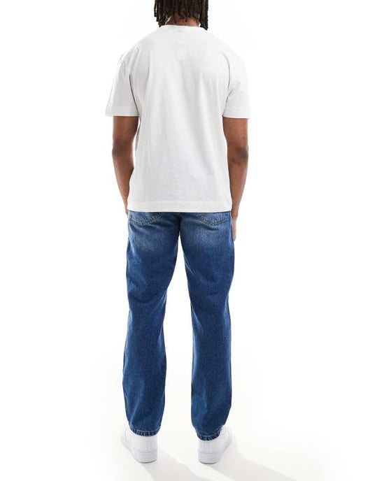 ASOS DESIGN raka jeans i medelblå tvätt - Image 3