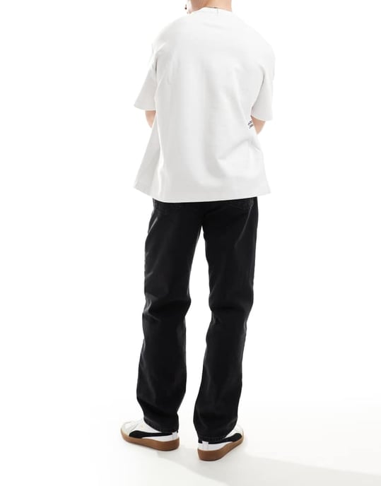 ASOS DESIGN raka jeans i svart tvätt - Image 3