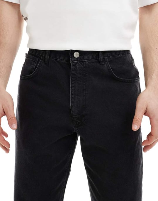 ASOS DESIGN raka jeans i svart tvätt - Image 4