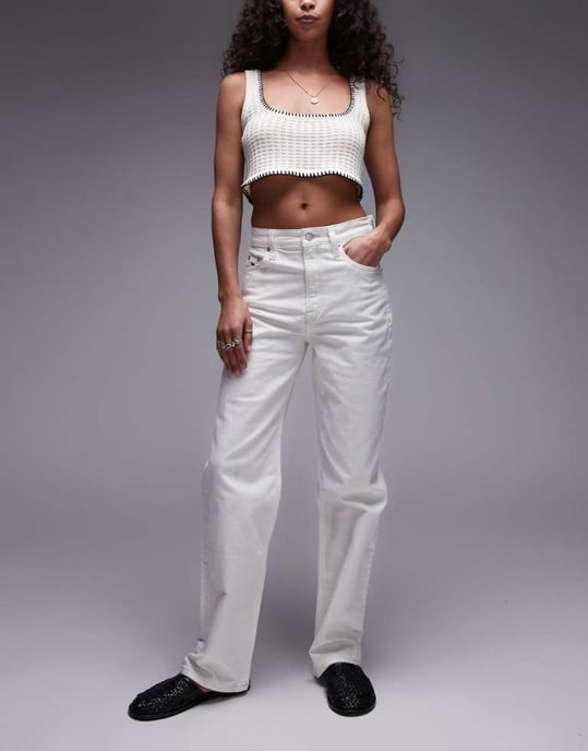 Tommy Jeans Layla slim rakbenjeans i vitt - Image 1