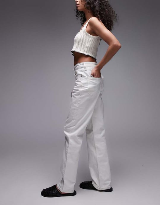 Tommy Jeans Layla slim rakbenjeans i vitt - Image 2