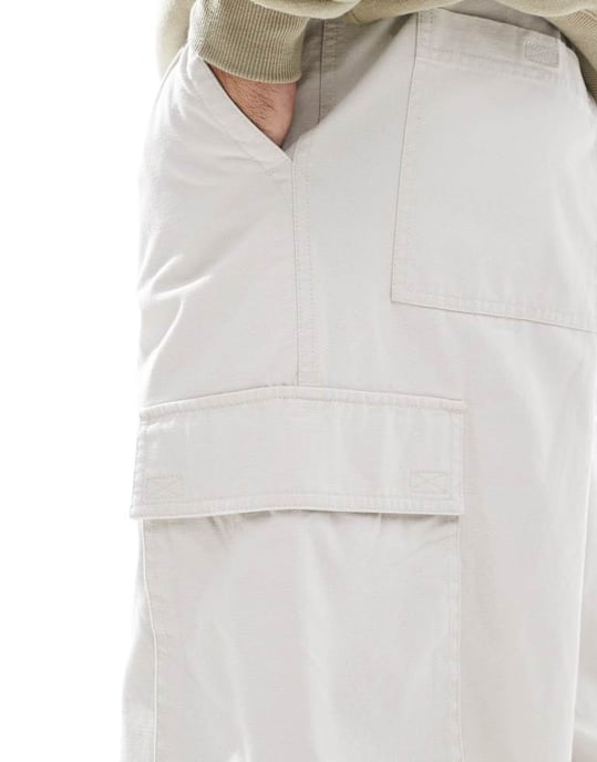 Cotton On super baggy cargoshorts i stenfärg - Image 3