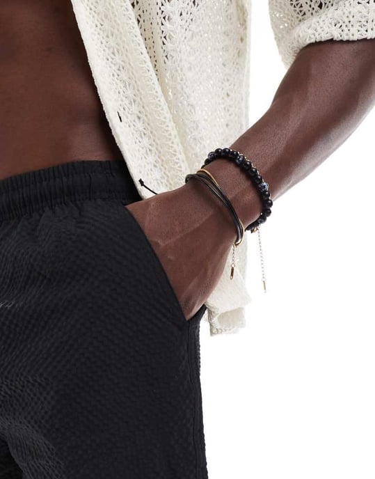 Brave Soul textured shorts in black - Image 3