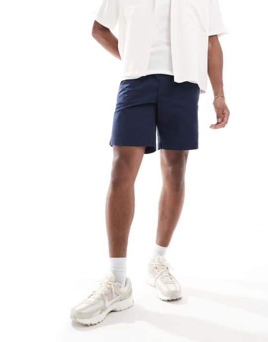 Jack & Jones lös passform chinoshorts i marinblått - Image 2