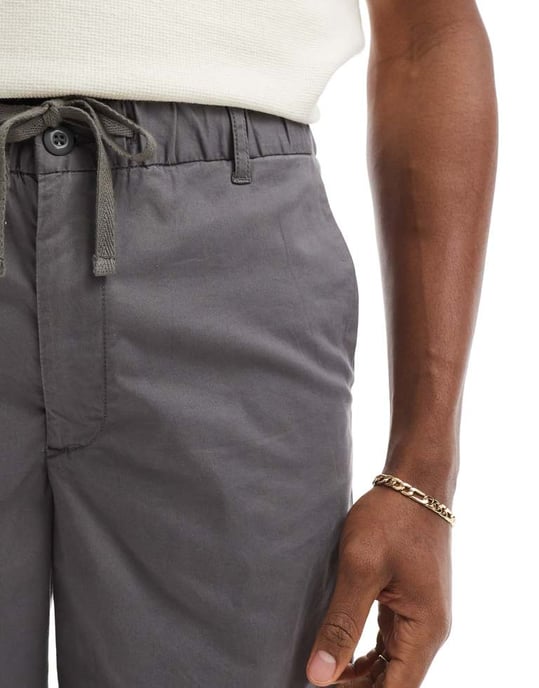 Jack & Jones lös passform chino shorts i grått - Image 4