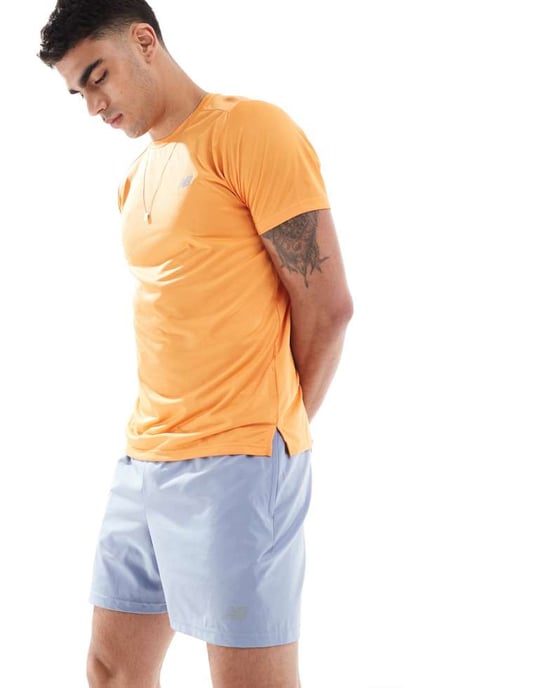 New Balance essentials 5-tum shorts i blått - Image 3