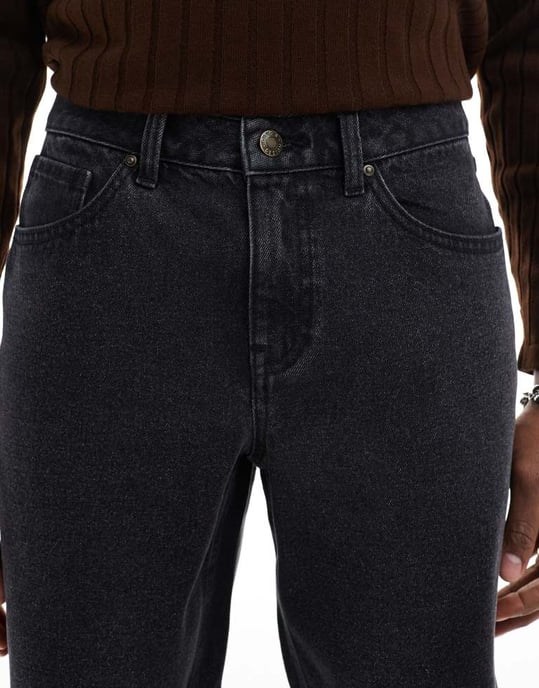ASOS DESIGN slim denimshorts i tvättad svart - Image 4