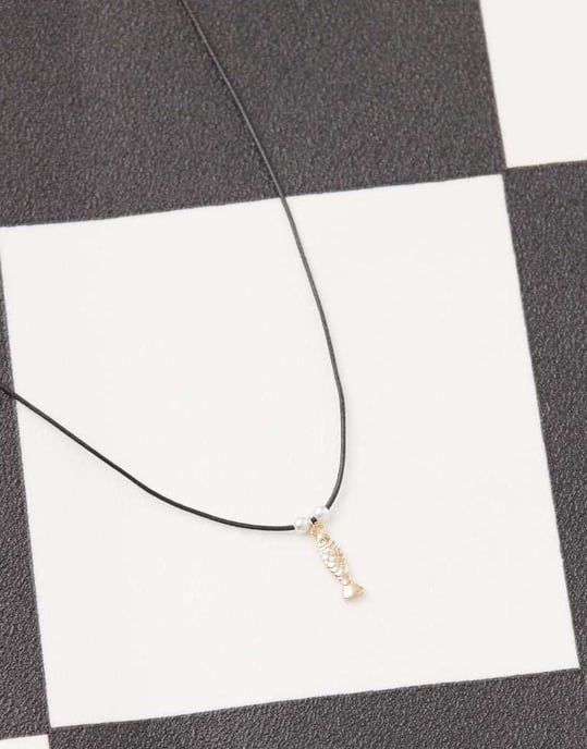 Återvunnen Vintage unisex fiskhänge halsband - Image 2