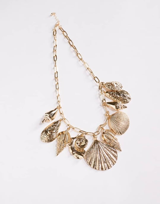 ASOS DESIGN Limited Edition snäcka chunky charm halsband i guldton - Image 2