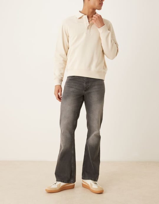 ASOS DESIGN vintage flare-jeans med toning i svart tvätt - Image 1