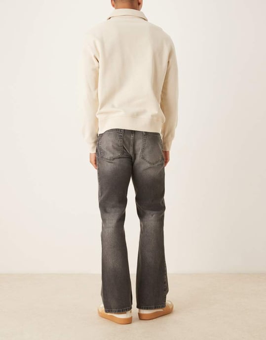 ASOS DESIGN vintage flare-jeans med toning i svart tvätt - Image 3