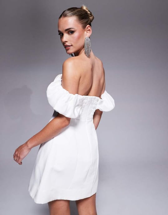 Forever New Petite Off Shoulder Mini Dress - Image 4