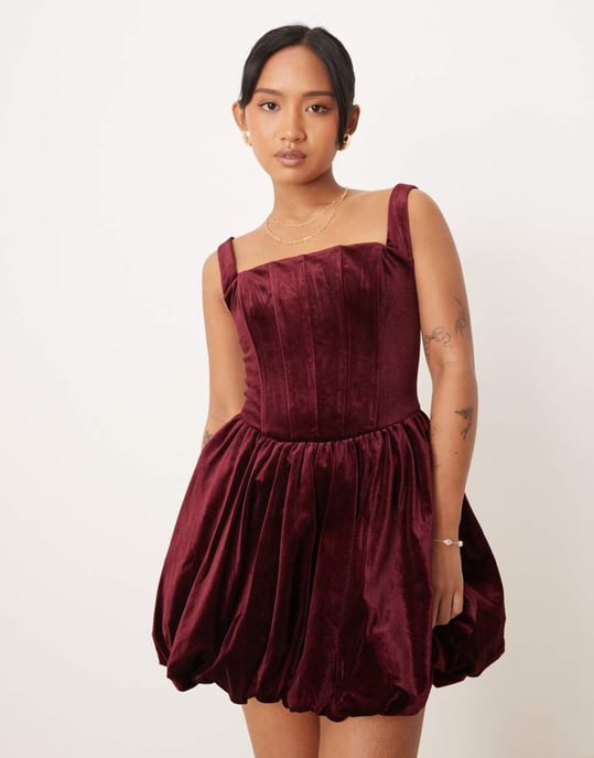 Forever New Petite structured hem mini dress in red - Image 2