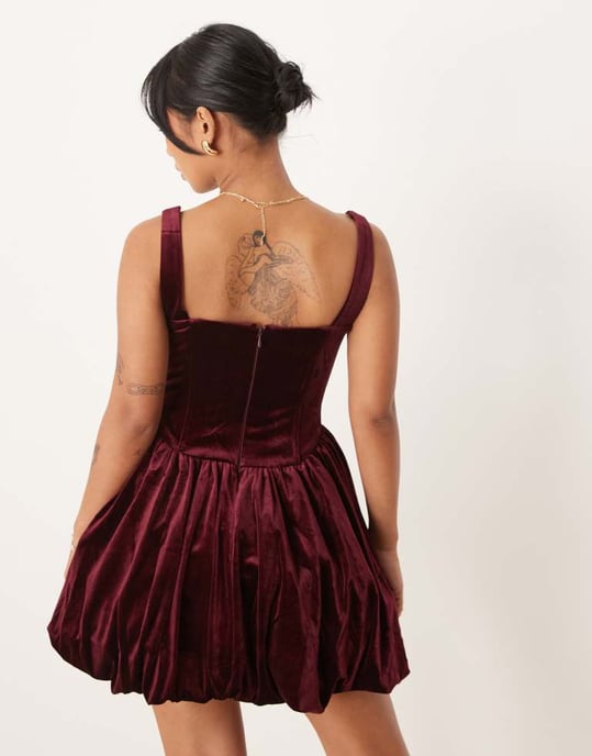 Forever New Petite structured hem mini dress in red - Image 4