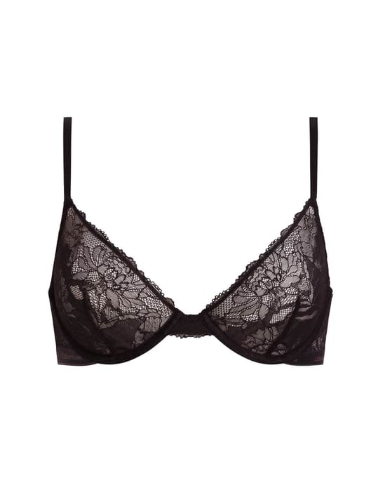 Calvin Klein Modern Lace ovadderad demi-bh med underwire i svart - Image 4