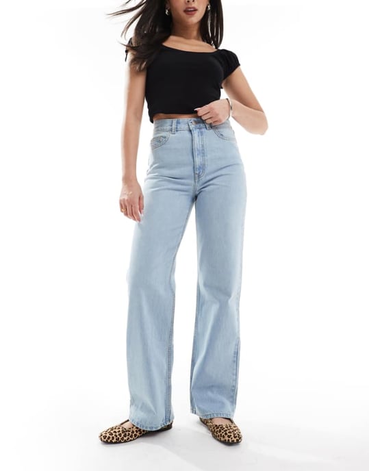 Dr Denim Echo regular fit raka ben jeans i strö pale used - Image 1