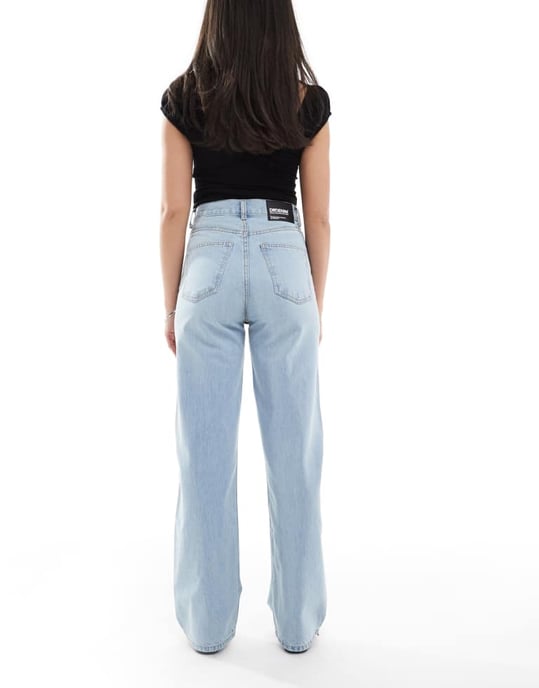Dr Denim Echo regular fit raka ben jeans i strö pale used - Image 2