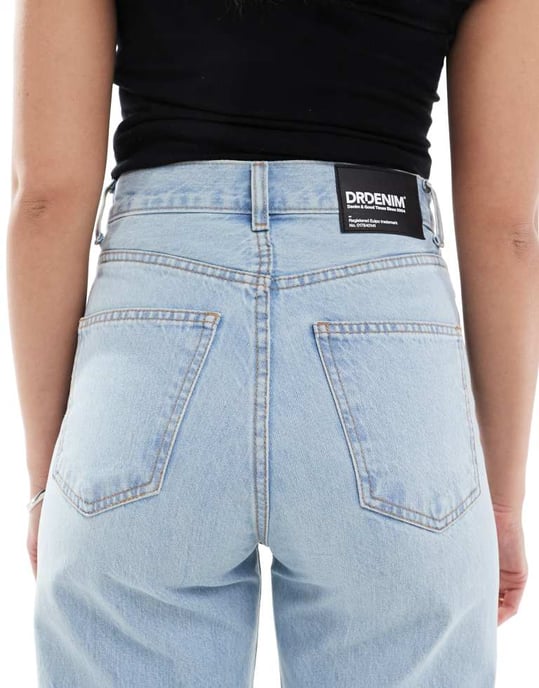 Dr Denim Echo regular fit raka ben jeans i strö pale used - Image 4