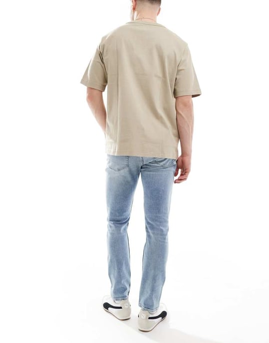 BOSS Orange Delaware slim fit jeans i ljus tvätt - Image 2