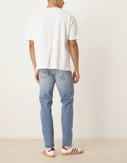 ASOS DESIGN slim fit jeans in vintage mid wash blue - Image 3