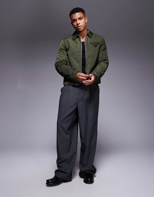 ASOS DESIGN smart harringtonjacka i khaki - Image 2