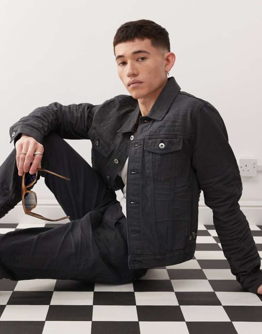 Cheap Monday x Landon Barker Issue belagd denimjacka i svart - Image 1